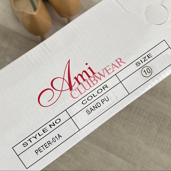 Nude AMI Clubwear Platform Peep-toe Heels - Picture 9 of 10